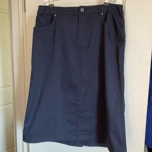 NWT Elie Tahari navy midi skirt